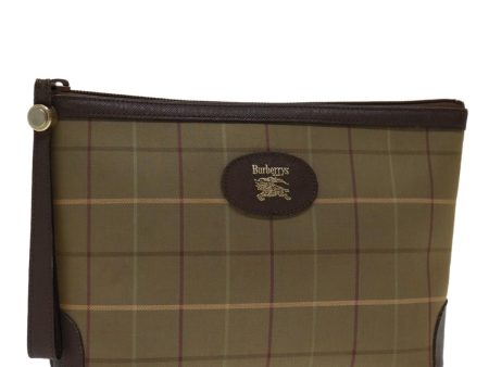 BURBERRYSs Nova Check Clutch Bag Canvas Beige Auth bs12792 Fashion