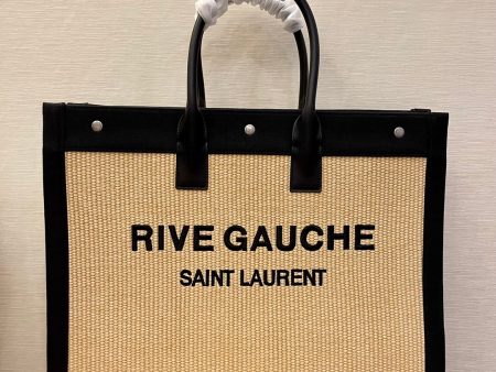 Yves Saint Laurent Rive Gauche Tote Bag In Raffia For Discount