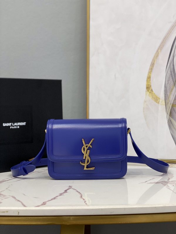 Yves Saint Laurent Solferino Small Satchel In Box Navy Blue For Sale