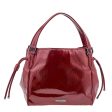 Burberry Red Check Embossed Patent Leather Bilmore Tote For Discount