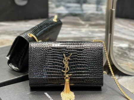 Yves Saint Laurent Kata Medium Chain Bag Black For Sale