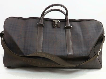 Brand Inspired Burberry London Boston Bag Dark Brown PVC (SHC1-14504) on Sale