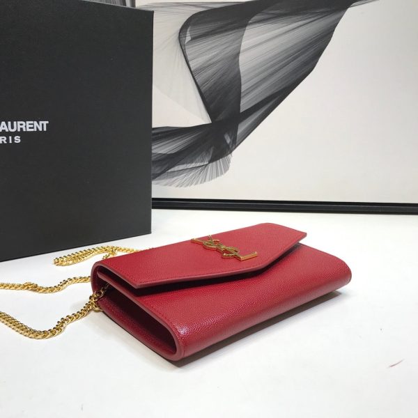 Yves Saint Laurent Uptown Chain Wallet Red Online now