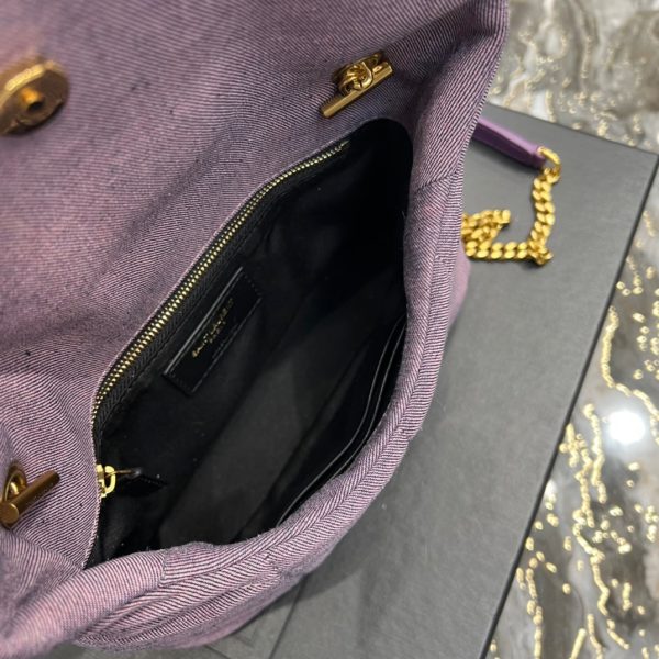 Yves Saint Laurent Puffer Toy Bag Blesched Lilac In Denim Online now