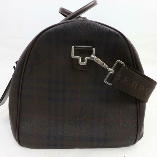 Brand Inspired Burberry London Boston Bag Dark Brown PVC (SHC1-14504) on Sale