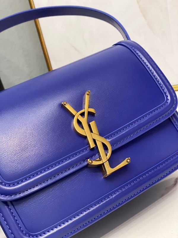 Yves Saint Laurent Solferino Medium Satchel In Box Navy Blue Online Hot Sale