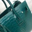 Yves Saint Laurent Sac De Jour Small In Embossed Crocodile Green For Cheap