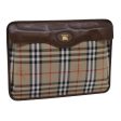 BURBERRYSs Nova Check Clutch Bag Canvas Beige Auth bs13819 Hot on Sale