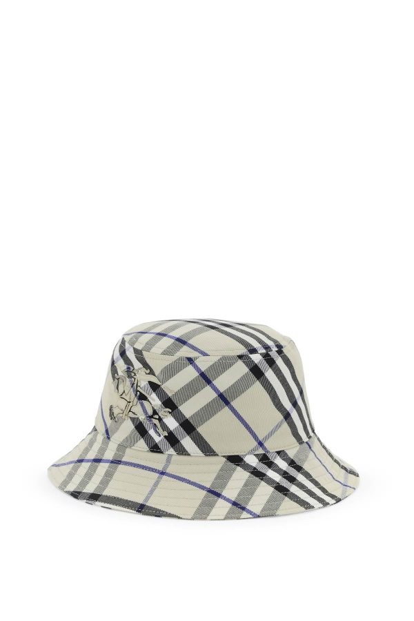 Burberry Ered Cotton Blend Bucket Hat With Nine Words Women Online Sale