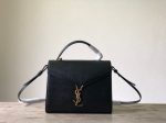 Yves Saint Laurent Cassandra Medium Top Handle Bag In Grain De Poudre Embossed Black  9.6in 25cm 623931BOW0W1000 For Cheap