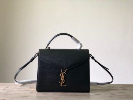 Yves Saint Laurent Cassandra Medium Top Handle Bag In Grain De Poudre Embossed Black  9.6in 25cm 623931BOW0W1000 For Cheap