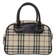 BURBERRY Nova Check Hand Bag Nylon Beige Auth ki4265 on Sale