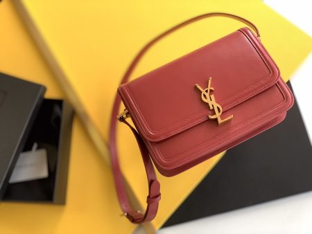 Yves Saint Laurent Solferino Medium Satchel Bag In Box Red With Gold Hardware For Cheap