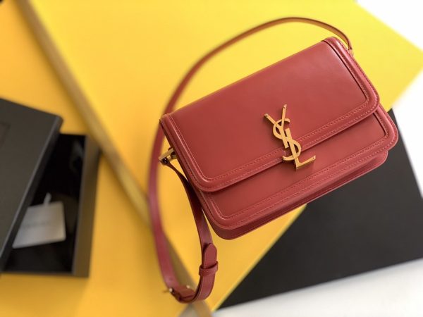 Yves Saint Laurent Solferino Medium Satchel Bag In Box Red With Gold Hardware For Cheap