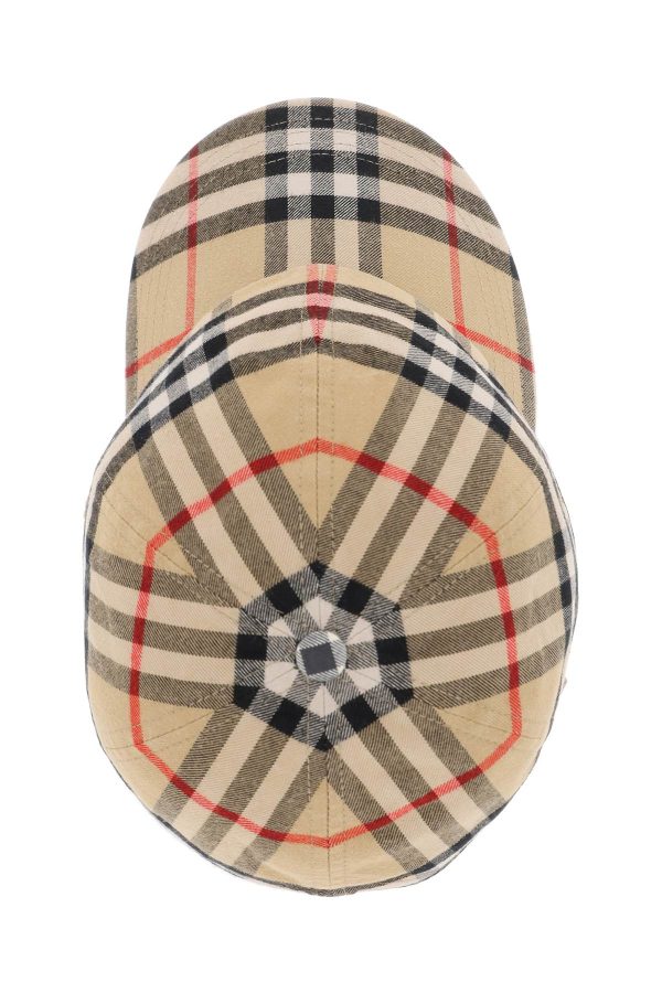 Burberry Check Cotton Baseball Cap Women Fashion