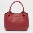 BURBERRY Red Leather Buckle Tote on Sale