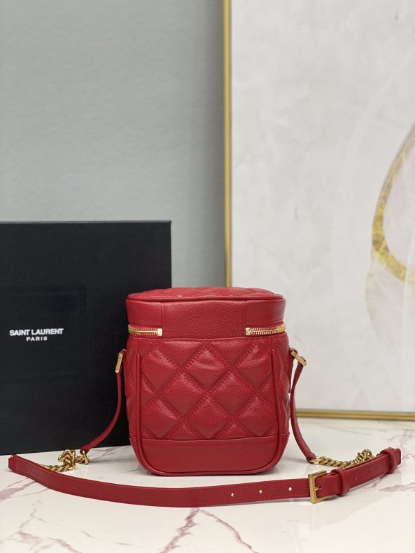 Yves Saint Laurent Vanity Bag In Carr Quilted Grain De Poudre Red  6.4in 16.5cm  649779DME276805 Online