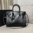 Yves Saint Laurent Sac De Jour Small In Embossed Crocodile Black Fashion