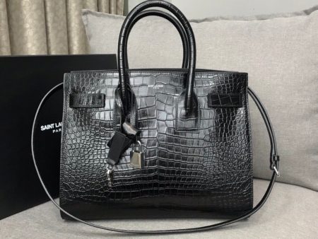 Yves Saint Laurent Sac De Jour Small In Embossed Crocodile Black Fashion