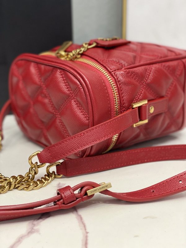 Yves Saint Laurent Vanity Bag In Carr Quilted Grain De Poudre Red  6.4in 16.5cm  649779DME276805 Online