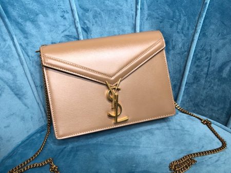 Yves Saint Laurent Cassandra Medium Chain Bag Dark Beige  8.7in 22cm Fashion