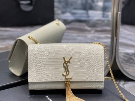 Yves Saint Laurent Kata Medium Chain Bag White Vintage Cheap