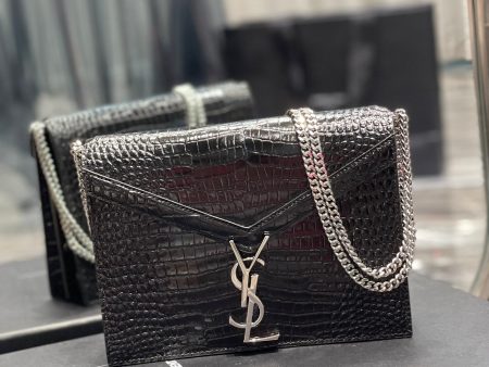 Yves Saint Laurent Cassandra Medium Chain Bag Black  8.6in 22cm Fashion