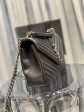 Yves Saint Laurent College Medium Chain Bag Black Silver Toned Hardware Online Hot Sale