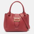 BURBERRY Red Leather Buckle Tote on Sale