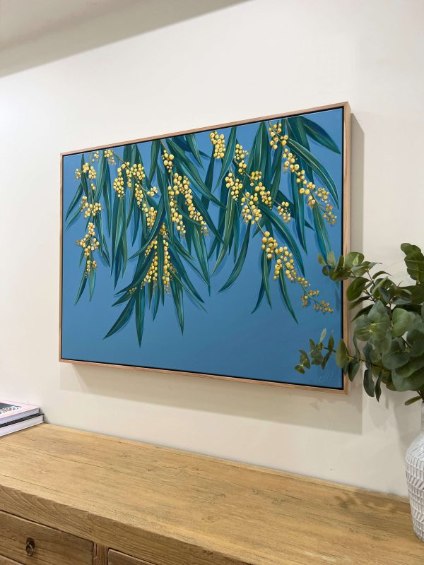 Golden Hour  Wattle - Original framed artwork on Sale