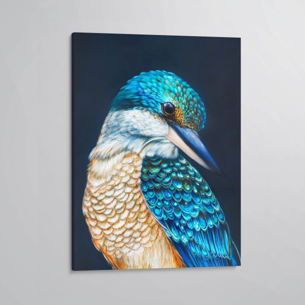 Kingsley  the sacred Kingfisher canvas print For Cheap