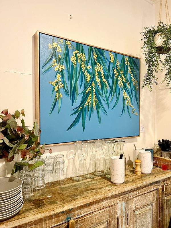 Golden Hour  Wattle - Original framed artwork on Sale